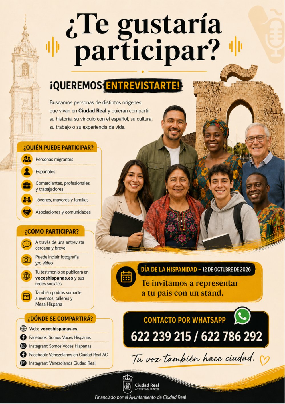 Convocatoria de entrevistas Voces Hispanas Ciudad Real - ¿Te gustaría participar?